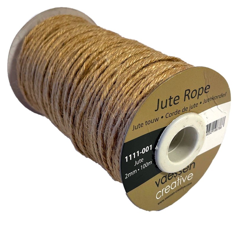 Vaessen Creative Jute Twine, Kraft Brown, 100 m x 2