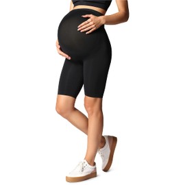 Be Mammy Kurze Umstandsleggings BE-1124 (Schwarz, S-M)