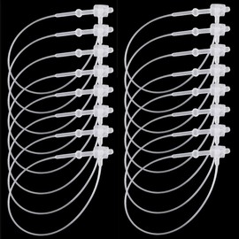 Nexxxi 3000 Pieces Snap Lock 3" Security Loops Plastic Tags Fasteners for Clothes(Clear)