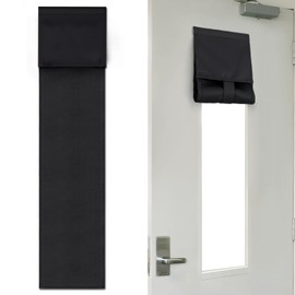 Classroom Door Window Blackout Cover - Blocking 100% Views & 90% Sunlight, Black Lockdown Shade Privacy Curtain for 6'' x 32'' Window, 1 Pack