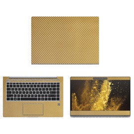Decalrus - Protective Decal for HP EliteBook 1040 G4 (14" Screen) Laptop Gold Carbon Fiber Skin case Cover wrap CFhpEliteBk1040g4Gold