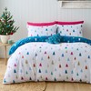 Catherine Lansfield Christmas Tree Soft Microfibre Reversible Single Duvet Cover