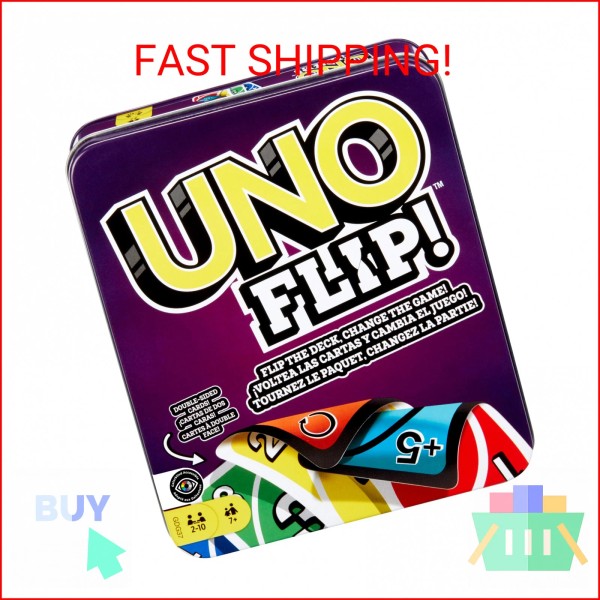 Mattel Games UNO FLIP! Family Card Game, with 112 Cards