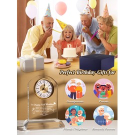 DEEWISH 70th Birthday Gift Quartz Desk Clock – Elegant Home Blessing Decoration for Parents, Grandparents, Friends, Mom, Dad, Happy 70 Years Birthday Decoration for Women Men