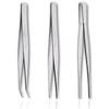 ANEX No. 1093 Tweezers Stainless Steel with Case, Set of