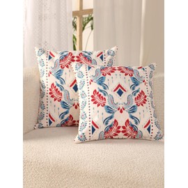 Glamm Texa Christmas Cushion Covers 45 x 45 cm Modern Multicolor Cotton Pillo Case Pack Of 2 Decoritive Throw Pillow Cases