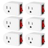 VSEER Grounded Outlet with ON/Off Switch (6 Pack), Single Power