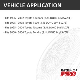 ClutchMaxPRO Performance Stage 1 Clutch Kit with Flywheel Compatible with 1996-2002 Toyota 4Runner 1995-1998 T100 1995-2004 Tacoma 2000-2004 Tundra 3.4L 5VZFE (CP16077HDFW-ST1)