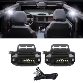 Xomzema 2Pcs Car LED Interior Dome Lights, Rear Reading Lights LED Ceiling Lights Kit with Harness Mounting Brackets Accessories for Ford Bronco Offroad 2/4 Door 2021 2022 2023