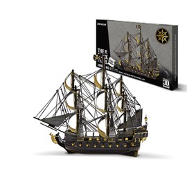 Piececool 3D Metal Puzzles for Adults The Black Pearl Metal Model Kit DIY Hobbies Crafts for Adult Family Time,Home Decor Best Gifts