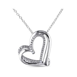 Sterling Silver Heart Pendant Necklace with Chain
