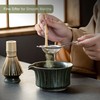 Green Ceremony Matcha Kit -Matcha Bowl with Spout, Sifter, Ceramic