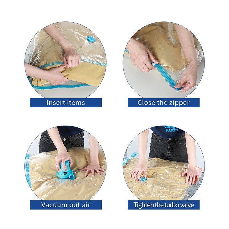 CrazyLynX Cube Vacuum Storage Bags (Jumbo 4 Pack) 100x80x38cm Reusable