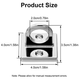 TopHomer U-Haken, quadratisch, Metall-Deckenhaken, Wandhalterung, Schlaufe zum Aufhängen, Warteschlangenschnur, Absperrseil (4 x 4 mm, schwarz), 2 Stück