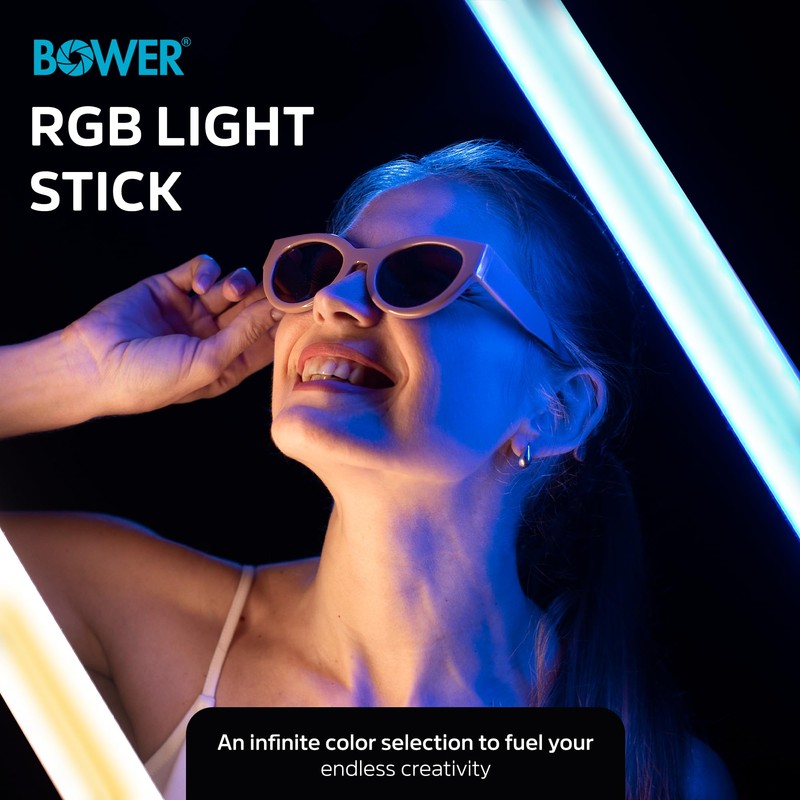 19-Inch 360-Degree RGB LED Light: 9 Colors, 3 White Modes,