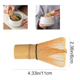 Matcha Whisk Natural Bamboo Tea Powder Whisk Semi-Handmade Chasen for Making and Stirring Matcha