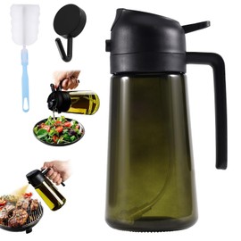 2 In 1 Oil Dispenser, kitchenaids 2-in-1 Oil Dispenser And Oil Sprayer, 470ml Kitchen 2-in-1 Oil Sprayer And Dispenser Bottle