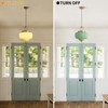 Blhxian Green Milk Glass Pendant Light,14" Brass Chandelier,Ceiling Light Fixture