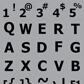 ENGLISH US LARGE UPPER CASE NON-TRANSPARENT DECALS LIGHT GREY BACKGROUND