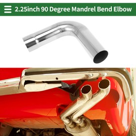 Motoforti 90 Degree Mandrel Exhaust Tube Car Exhaust Pipe Mandrel Bend DIY Custom Tubing Pipe 2.25" OD 7.87" Leg Length 304 Stainless Steel Silver Tone