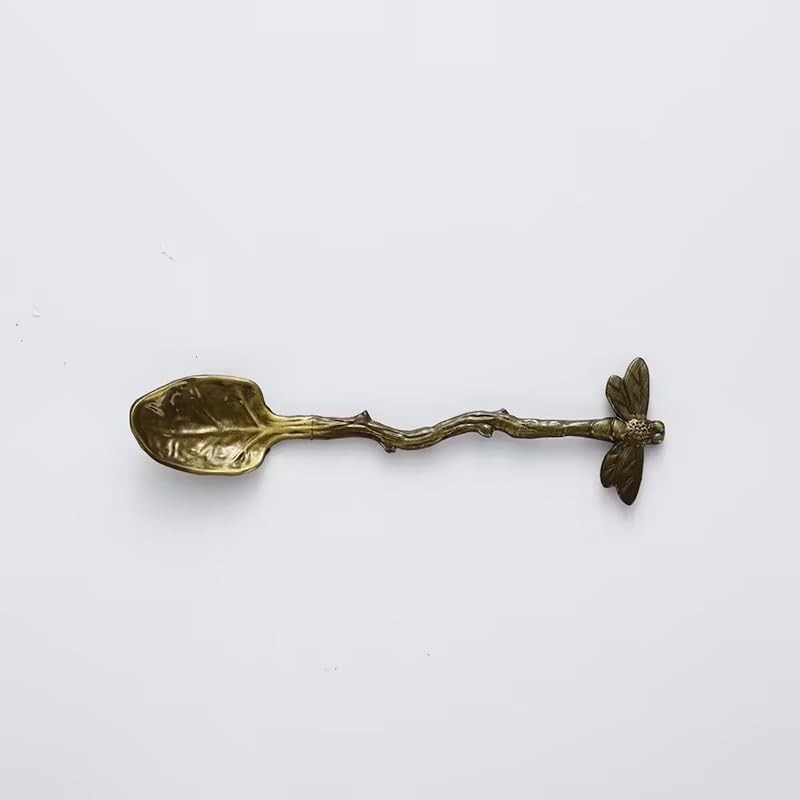 1Pc Copper Retro Dragonfly Spoon,Coffee Spoon,Tea Spoon,Stainless Steel Tableware Creative
