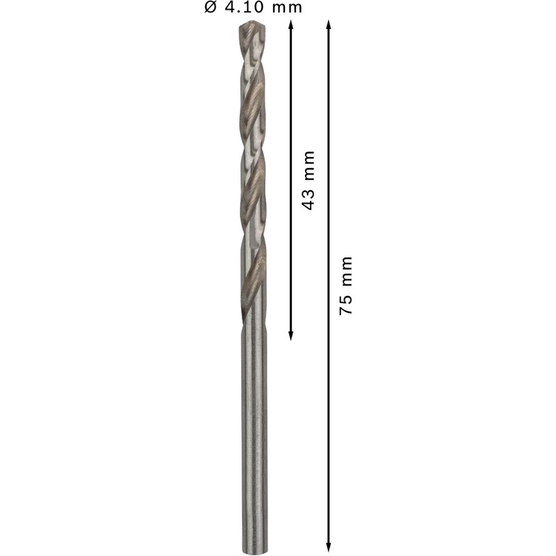 Bosch Professional 10x HSS-G Metallbohrer (für Metall, Ø 4,1 mm,