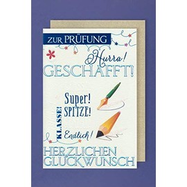 Exam Greeting Card Passed Congratulations Foil Print Pencil 16 x 11 cm