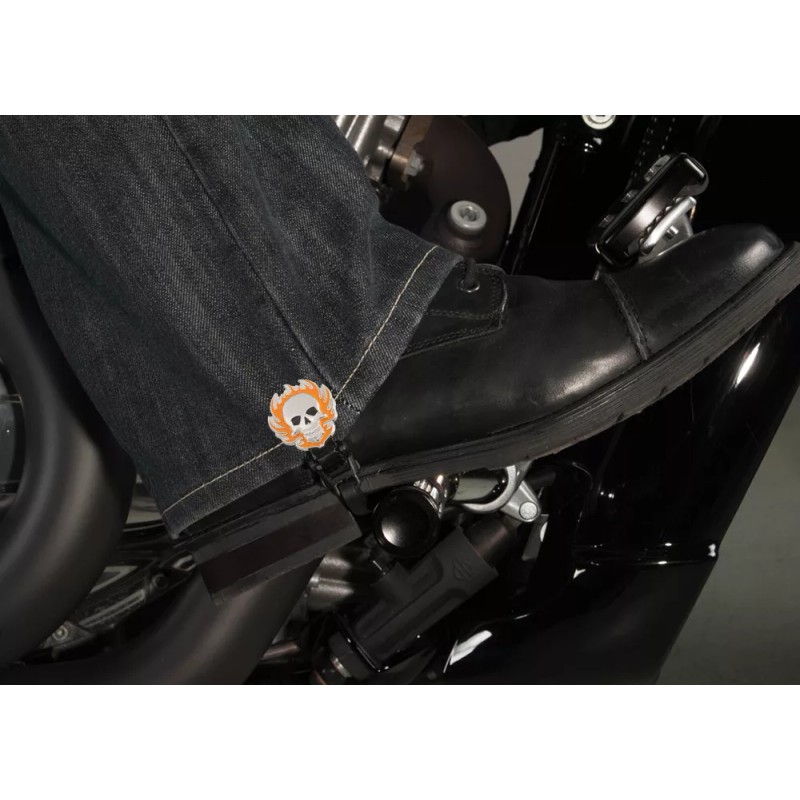 Biker Boot Straps 6" Flaming Skull Biker Boot Straps