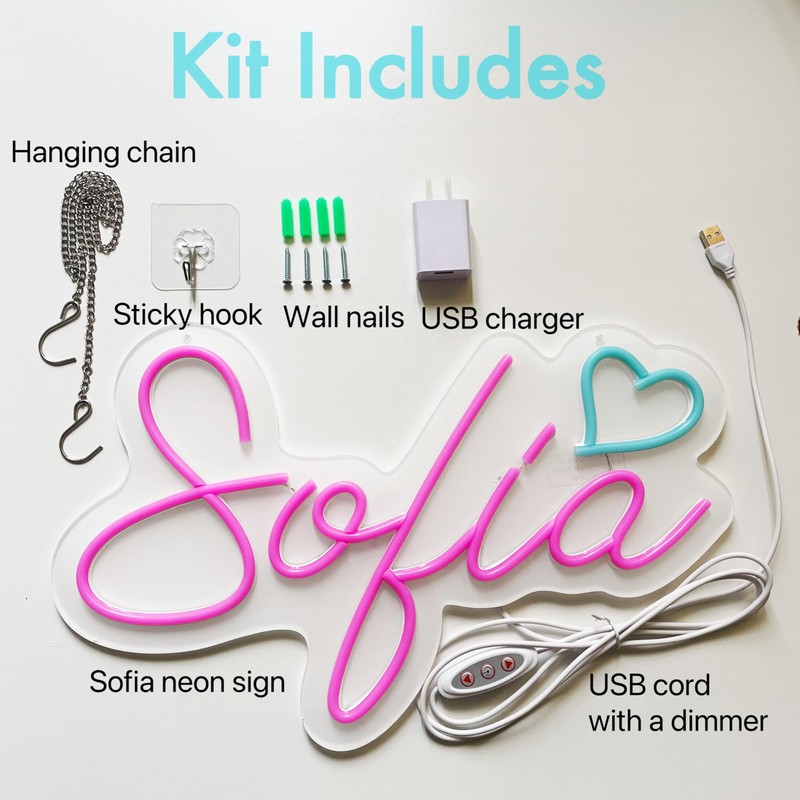Sofia Neon Name Sign, Sofia Neon Light, Sofia Neon Sign,