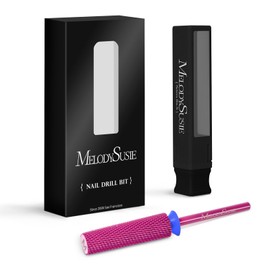 MelodySusie Super Long Tapered Nail Drill Bits, 3/32'' Carbide Tungsten Bits, Suitable for Manicure Pedicure Cuticle Gel Polishing, Professional Advanced Bits, Pink Blossom, Series Bit-X, Medium