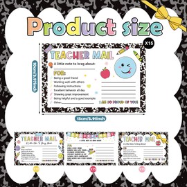 Eersida 60 Pcs Teacher Mail Notes to Parents Happy Mail Cards for Students Parents Good Behavior Postcard to Send Home for Class Preschool Kindergarten School Teacher Supplies (Composition Notebook)