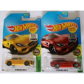 Hot Wheels 2017 Hw Exotics - '15 Mercedes-AMG GT (Yellow & Red) Set of 2!