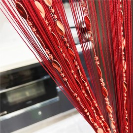 ave split - Cortina decorativa para puerta, 100 x 200 cm, panel de pared, flecos para ventana, divisor de habitación, para boda, café, casa, restaurante, piezas divisoras de puerta, abalorio con