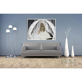 WOWDECOR Paint by Numbers Kits for Adults Kids, Diy Oil Painting - White Angel Girl 16x20 inch (Frameless)