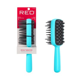 Red by Kiss Scalp Master 2-in-1 Silicone Scrubber & Shampoo Detangler Brush, Exfoliates, Boosts Circulation, Gently Detangles (Teal)