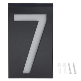 LED Solar House Number Light doorplate Door Address Light Address Sign LED Lighted Up Outdoor Plaque for Home(number 7)