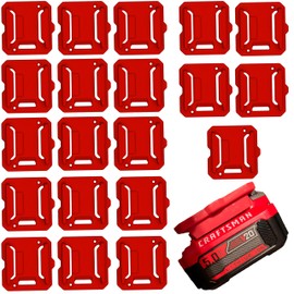 20 Pack Battery Holder for Craftsman 20V Battery, Battery Holder Compatible with Craftsman, Mounts Holder Compatible with Craftsman 20v for CMCB204 CMCB202 CMCB201 CMCS500B(w/40 Screws, No Battery)