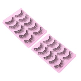 Healeved 2pcs 10 Pairs Fake Eyelashes Diamonds Creative Vivid Decorative Extension Lashes Natural Look Stage Party Cosplay