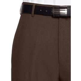RGM Mens Dress Pants Flat Front - Machine Washable Casual Pants for Everyday Comfort - Versatile Mens Dress Slacks for Office, Travel, Events & Everyday Wear Brown 28W x 30L