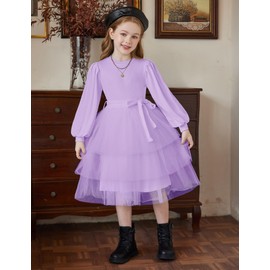 Arshiner Girls Birthday Dress Toddler Princess Party Tutu Easter Clothes Lavender Size 6
