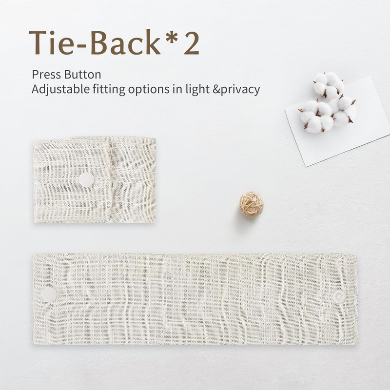 Fmfunctex - Cortina de puerta con textura de lino francés,