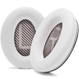 WC Wicked Cushions Extra Thick Replacement Ear Pads for Bose QC45 (QuietComfort 45) Headphones | White Smoke