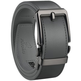 JUKMO 1.5" (38mm) Leather Ratchet Belt for Men in Gift Box (Grey, Large)