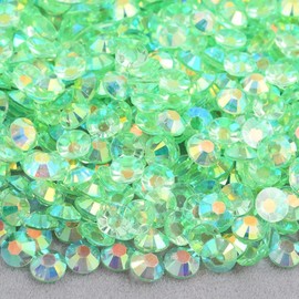 Niziky Rhinestones, 3000pcs 5mm Resin Flatback Green AB Resin Crystal for Crafts, Shoes, Mugs, Bottles, Cups, Decorations