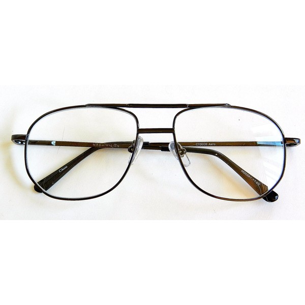 (+ BONUS) Magnivision +2.75 "AERO"Gunmetal Aviator Style Reading Glasses (70)