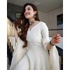 INDACORIFY Hndamale Chikankari Pure Cotton Indian Festive Kurti with Dupatta