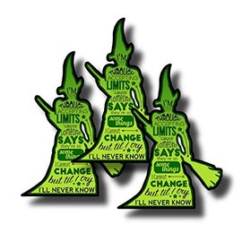 Coloring Broadway - Elphaba Stickers - Set of 5 Stickers Inspired by Wicked - Quality, die-Cut, Bubble Free Vinyl. (2.98" x 4" - Set of 5)