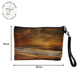 Tasche aus Leinen – Kollektion Foto Meer Welle unter Wasser Boot Meereswelt Segelboot Tauchen Surfen Urlaub – Kosmetiktasche aus Segeltuch in Leinenoptik – Kulturbeutel – Geldbörse, Rive, 23.5 x 15