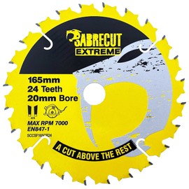 2 x SCCSFK165CR SabreCut 165mm 24T and 40T x 20mm Bore Circular Saw Blade Compatible with Dewalt Bosch Makita and Many Others
