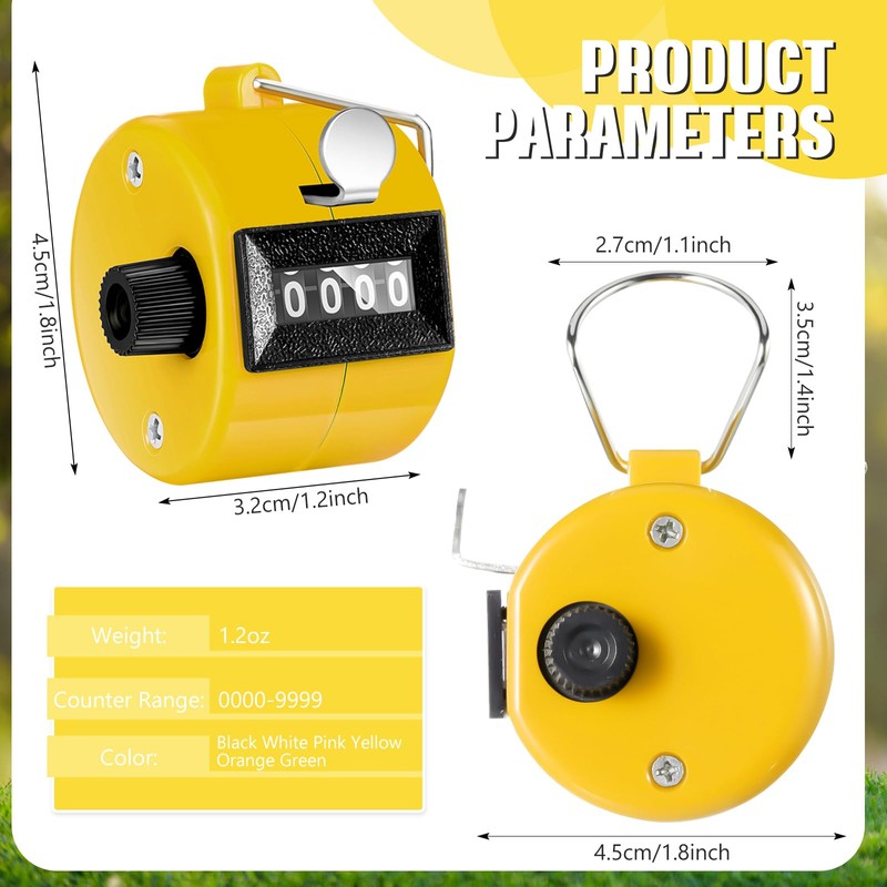TOODOO 6 Pack Hand Tally Counter 4 Digit Mechanical Palm